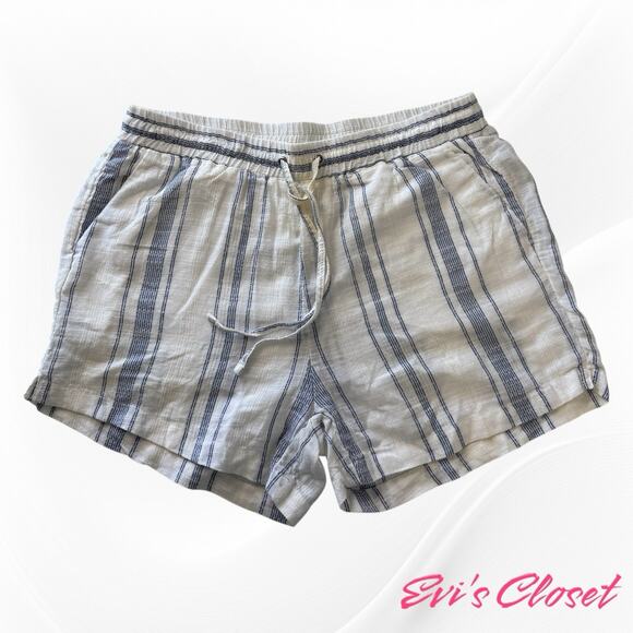 H&M L.O.G.G. Striped Shorts Casual Blue White Size 8. 100% Cotton - Picture 1 of 6